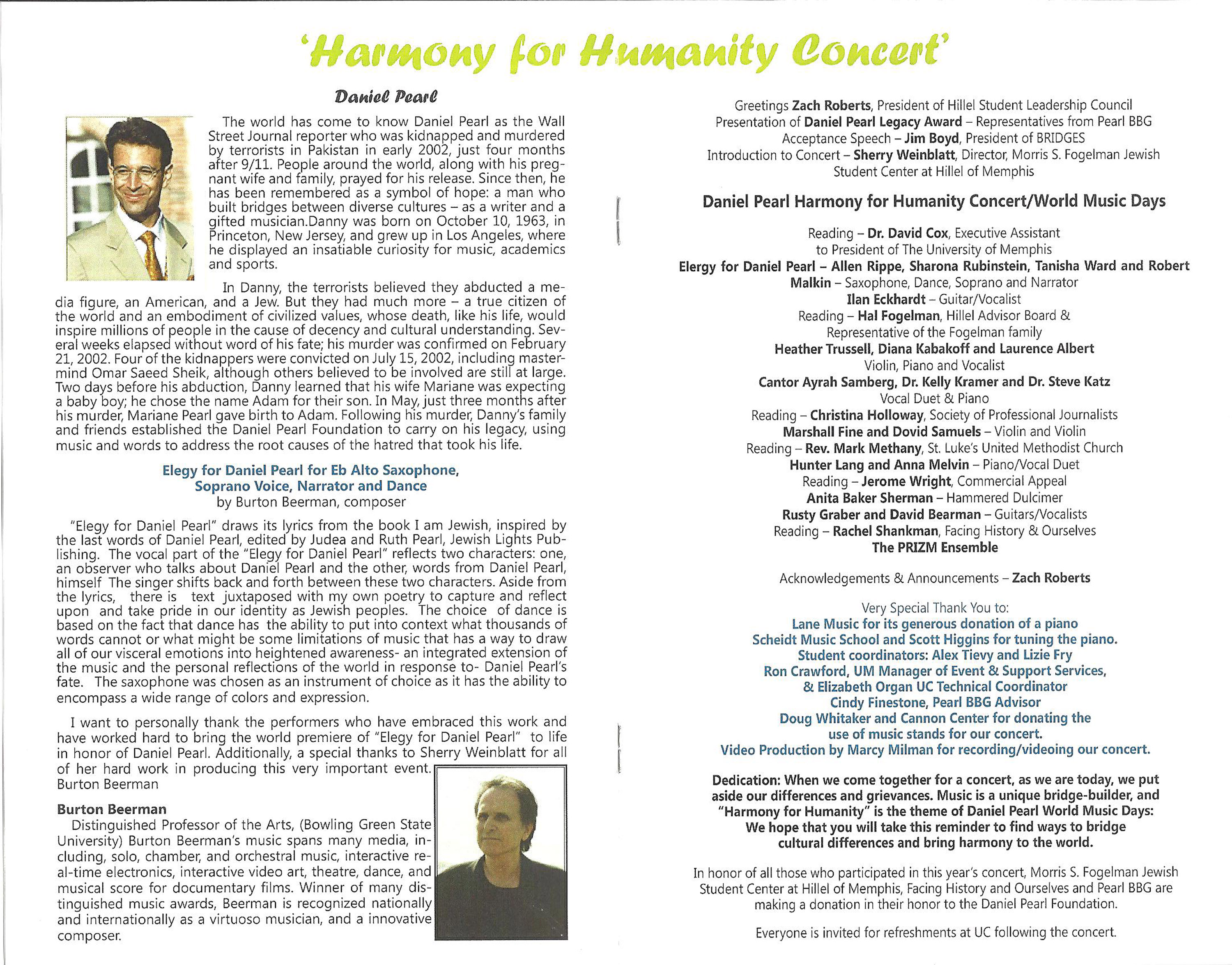 daniel pearl concert/elegy for daniel pearl elegy for daniel pearl