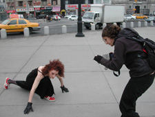 video shoot on the streets of nyc celesta in nyc